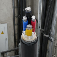 Câble d'alimentation monobrin en aluminium 1*120mm, isolation XLPE, gaine PVC, modèle JKLYJ, pour installation aérienne basse tension 90°C