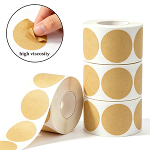 Rouleau d'étiquettes adhésives personnalisées en papier kraft, multicouches, double face, amovibles, pour emballage de boîtes de vin et de marchandises - Product Image 1