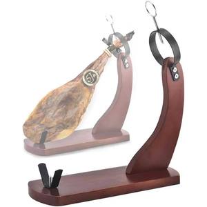 Soporte de Madera para Jamón con Barra de Fijación de Acero Inoxidable, Base Estable Antideslizante para Jamón Español e Italiano - Product Image 1
