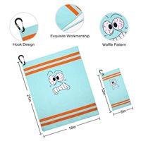 Serviette de golf imprimée à motif personnalisé 2 pièces/ensemble pince de serviette d'essuyage de balle de golf serviette de golf en microfibre