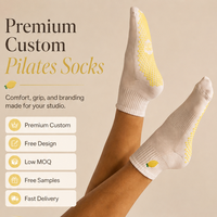 Chaussettes de yoga personnalisées pour femmes, logo brodé, coton de qualité supérieure, chaussettes de Pilates en gros, chaussettes de Pilates antidérapantes, chaussettes de yoga personnalisées antidérapantes