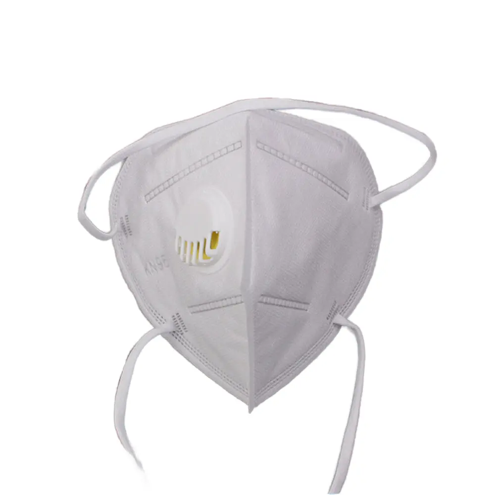 قناع Kn95 ضد الغبار مع صمام وهو أحد معدات الحماية الشخصية لصناعة أدوات التنفس الواقية للوجه مع حلقة رأس