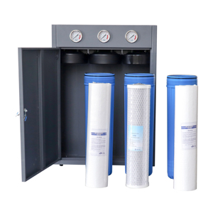 Filtre <span class=keywords><strong>à</strong></span> <span class=keywords><strong>eau</strong></span> pour toute la maison <span class=keywords><strong>à</strong></span> 3 étapes Big Blue Jumbo avec armoire en acier, 3 manomètres, filtre <span class=keywords><strong>à</strong></span> sédiments <span class=keywords><strong>à</strong></span> haut débit pour réservoir de toit - Product Image 4