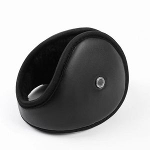Orejeras de invierno con forro polar negro, protectores de orejas cálidos a prueba de viento para protección contra el frío - Product Image 1