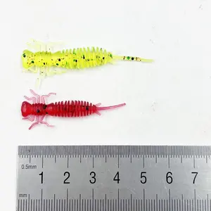 Alpha Sf062 Pvc Kunstmatig Zacht Aas Worm Zoetwater Zacht Vissen Lokken Rauw Vis Met Glitter 0.45G 0.86G