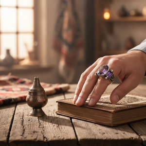 Oval Shape Amethyst Gemstone Sword Design Authentic <b>Men</b> <b>Ring</b> Turkish Wholesale Handmade 925 Sterling <b>Silver</b> for <b>Men</b> - Product Image 3