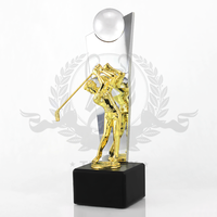 Statue de Golf en plein air, original de haute qualité, Sculpture en métal, tasse de boule de cristal, cadeaux Souvenir