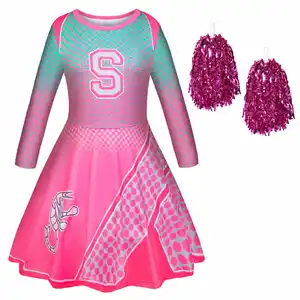 Zamzirrow Girls Cheerleader TV & Movie Costumes Toddler Cheerleading Dress up for Party Horror Halloween Kids outfit Cosplay