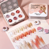 Missgooey Coussin à 6 grilles Gel éponge Blush à haute pigmentation Coussin dégradé Pat Pat Gel Nail Art Ombre Blush Effet de mélange