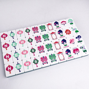 Venta al por Mayor de Fichas de Mahjong Americanas de Acrílico de 4 Capas, 160 Piezas, Color Verde Oscuro, Grabadas con Láser, Modernas y Portátiles, para Entretenimiento - Product Image 3