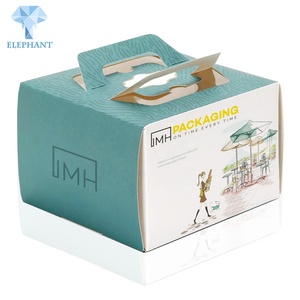Caja de Pastel Personalizada con Ventana y Asa de Papel para Cumpleaños, Impresa a Medida, de 6, 8, 12 Pulgadas, 10x10 - Product Image 1