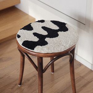 Cojín de asiento a cuadros minimalista moderno, estilo nórdico, poliéster flocado, firmeza media, almohadilla refrescante para silla, para uso en oficina y estudiantes - Product Image 3