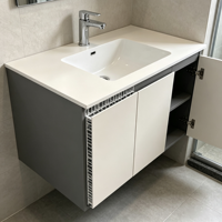 Panneau en aluminium alvéolaire avec surface HPL résistante à l'humidité, 4x8 pieds, pour armoire de balcon ou de buanderie