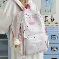 Mochila Escolar Unisex de Moda, Gran Capacidad, Ligera, de Nailon, con Correa de Hombro Curva, para Estudiantes de Secundaria