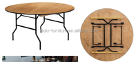 Tables de salle à manger en bois et fer de style industriel pour restaurant, table pliante en bois