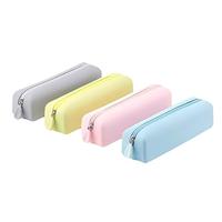 Étui à crayons et pochette en silicone souple imperméable avec fermeture éclair pour enfants, étudiants, organisateur de fournitures scolaires, porte-monnaie