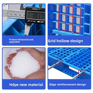 Palettes Euro en plastique HDPE durables, à face unique, bleues, entrée 4 directions, robustes, recyclées, écologiques pour le transport en entrepôt - Product Image 5