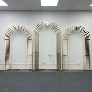 Wedding <strong>Gold</strong> Rectangle <strong>Backdrop</strong> Stand Tall Flower Rack Plinth <strong>Backdrop</strong> for Wedding Event Decorations - Product Image 6