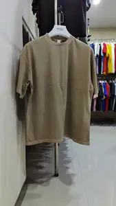 Ykh 250gsm Blanco 100% Katoen Zwaar Gewicht Vintage Custom Oversized Heren Korte Mouw Groothandel Zuur Wassen T-Shirt