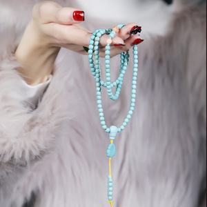 Bracelet en perles rondes bleu turquoise en porcelaine de haute qualité Wulan Flower, agent de <span class=keywords><strong>recrutement</strong></span> peut trouver des articles, transfert d'une pièce, dropshipping - Product Image 3