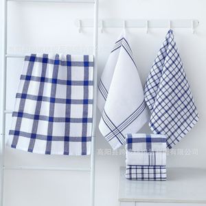 Paños de Cocina de Poliéster y Algodón a Cuadros Azules, 38x64cm, Juego de Paños de Limpieza para Uso Doméstico - Product Image 1