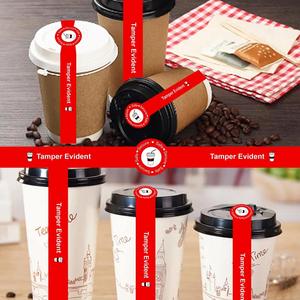 Etiquetas Autoadhesivas Anti-Falsificación, Impermeables y a Prueba de Manipulación, Etiquetas Oblongas de BOPP Seguras para Tapas de Vasos, Embalaje - Product Image 3