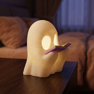 Luz Decorativa LED de Halloween con Diseño de Fantasma Leyendo, Funciona con Pilas, de Plástico, para Decoración de Interiores Espeluznantes - Product Image 3