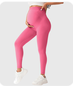 Pantalon de yoga de maternité slim taille haute sans couture, leggings de maternité noirs moulants pour femmes enceintes - Product Image 4