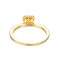 Nouvelle bague en forme de cœur réglable à la mode, plaquée cuivre, bijoux en or 18 carats conçus pour les femmes attrayantes