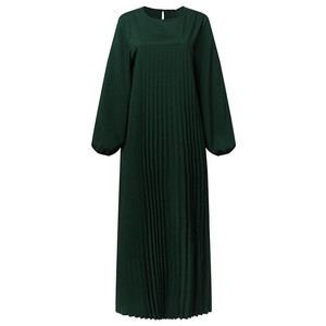 Abaya Musulmana de Ramadán para Mujer a Buen <span class=keywords><strong>Precio</strong></span>, Vestido Largo con Cuello Redondo y Manga Larga, Túnica de Oración, Ropa Islámica de Turquía y Dubái - Product Image 6