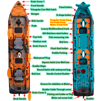 Yak Outdoors 2025 – Chaise à pédales modulaire détachable en plastique 2-3 pièces pour canoë, kayak, pêche et surf