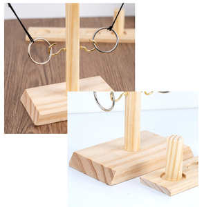 Anillo de madera con logo personalizado para adultos, juego de lanzamiento de 26x28x10cm con gancho de madera y anillo para jugar al ajedrez - Product Image 3