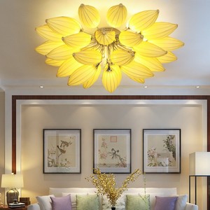 Plafonnier de style chinois, design lotus, 20-30 m², salon, chambre, hôtel, éclairage à économie d'énergie, commande par interrupteur, surface de montage - Product Image 1