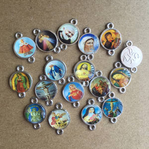 <span class=keywords><strong>2</strong></span> หลุมสังกะสีโลหะผสม Rosary Connector สร้อยข้อมือทางศาสนาเชื่อมต่อลูกปัดไอคอน Charm Rosary Part - Product Image 4