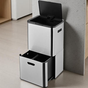 <span class=keywords><strong>Cubo</strong></span> de <span class=keywords><strong>Basura</strong></span> de Cocina de 70L con 3 <span class=keywords><strong>Compartimentos</strong></span> y Tapa a Presión, Sistema de <span class=keywords><strong>Reciclaje</strong></span> de <span class=keywords><strong>Tres</strong></span> <span class=keywords><strong>Compartimentos</strong></span>, <span class=keywords><strong>Cubo</strong></span> de <span class=keywords><strong>Basura</strong></span> de Acero para Cocina - Product Image 4