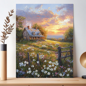 CHENISTORY Pintura por Números, Paisaje de Pueblo, Dibujo sobre Lienzo, Regalo Artístico, Kits de Pintura por Números para Decoración del Hogar - Product Image 2