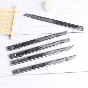 Mini-couteau à lettres en métal mignon, couteau artisanal en acier inoxydable 130 mm noir, couteau utilitaire à tête carrée pour étudiants et fournitures de bureau - Product Image 5