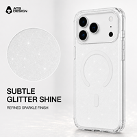 Coque de téléphone magnétique personnalisée ATB Sparkle pour iPhone 18 17 Pro, compatible avec la charge sans fil, transparente en TPU et PC, OEM ODM