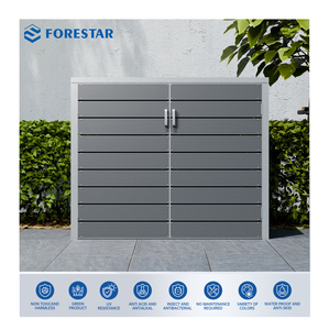 Armoire extérieure <span class=keywords><strong>pour</strong></span> <span class=keywords><strong>poubelle</strong></span> en bois composite avec couvercle rabattable 240L - Product Image 2