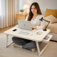 Table de chevet réglable Jiuyi Modèle L3, bureau d'ordinateur pliable, bureau d'étude pour étudiant, bureau simple en MDF pour dortoir, idéal pour la maison