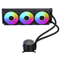 Refroidisseur d'Eau CPU COOLLEO 360 Noir avec Affichage Numérique, Radiateur de Refroidissement, Ventilateur 4 Broches pour Boîtier PC, Compatible LGA115X/1200/1700/1851 AMD