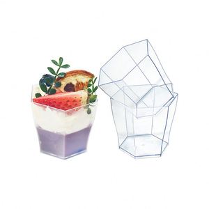 Vente en gros de gobelets à dessert en plastique PS écologiques jetables à paroi simple, mini carrés, de 60, 70, 110, 150, 160, 210 et 240 ml, pour la crème glacée - Product Image 2