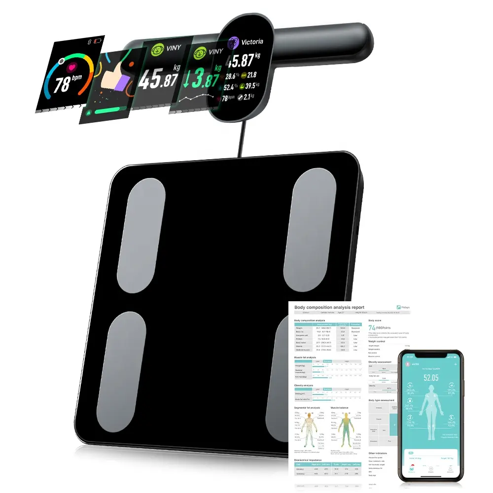 Put En Digitale Intelligente Lichaamsvet Analyzer Fitness Gezondheidsschaal 8 Elektroden Tft Kleurrijk Maatwerk Scherm Elektrische 180Kg