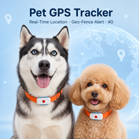 Localizador GPS Inteligente 4G para Mascotas, Función Antipérdida, Alertas de Geocerca, Resistente al Agua IP67, 5 Días de Duración de la Batería, Cerca Virtual por Aplicación para Perros y Gatos