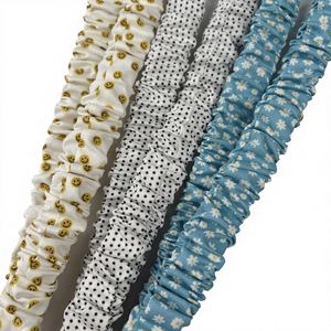 Hot Sale Colorful Stretchable Mobile Phone Chains Fabric Scrunchie <b>Lanyards</b> Long Strap <b>Key</b> Ring Hook Pleated <b>Lanyard</b> - Product Image 2