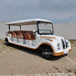 Luxury Electric White 14 Seats Tour Car New Cheap Vintage Classic 72V Classic Vintage Car Tourist Car 2 Years Warranty - Product Image 4