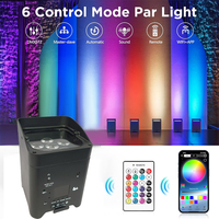 1PCS Projecteur PAR LED sans fil télécommandé 6x18W 6-en-1 RGBAW+UV sur batterie, mobile, pour discothèque, KTV, bar, lumières de Noël
