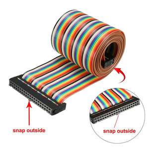 Cable plano tipo cinta Uxcell IDC Rainbow, cobre, 10 hilos, 40 pines, 118 cm, paso de 2,54 mm, conector tipo C - Product Image 2