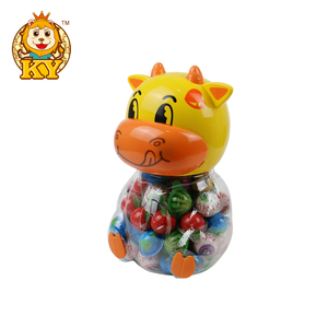 Toptan özel hayvan inek şekli şişe 3D mini yumuşak göz küresi şekil meyveli lezzet sakızlı şeker - Product Image 6