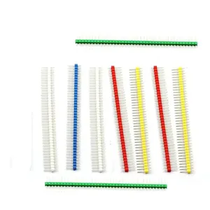 10PCS 40Pin 1x40P Male Breakable Pin Header Strip 2.54mm Long Blue Red White Green Yellow Connector 5 Colors